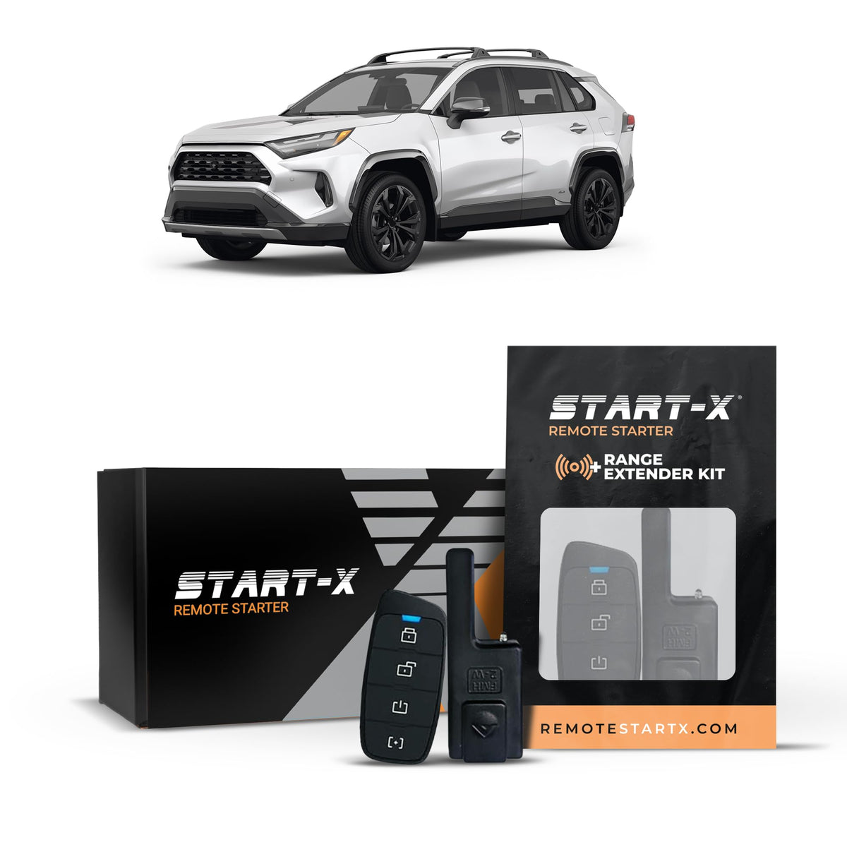 Start-X Remote Starter Kit + 3000ft 2 Way Range Extender for Toyota RAV4 Hybrid (2022, 2023, 2024) Vehicles with Push-to-Start Ignition