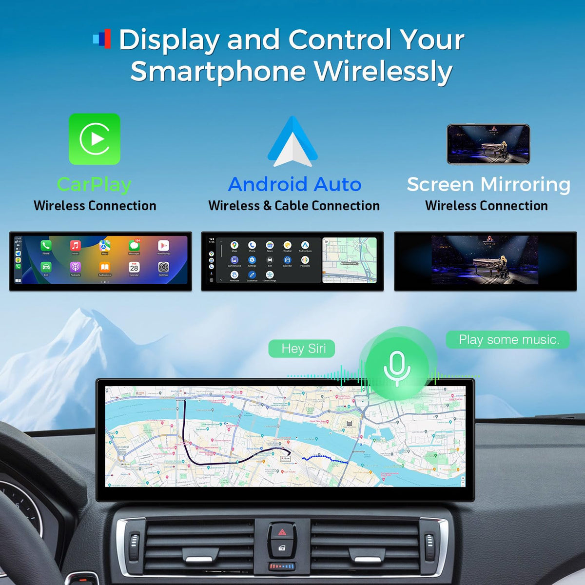 XTRONS 14.9 Inch Android 14 Car Stereo for BMW F20 F21 F22 F23 with NBT System, 2K IPS Touch Screen LTE GPS Navigation Support Wireless CarPlay Android Auto Global 4G LTE 8+256 GB