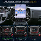 Android 14 Car Stereo Radio for GMC Sierra Chevrolet Silverado 2014-2019 Wirless Carplay/Android Auto 15.6 Inch Head Unit 2K Tesla Style IPS Touch Screen with Bluetooth GPS Navigation WiFi（Black）