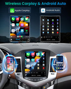 8Core+4GB RAM Andriod 13 Car Radio Stereo for Chevrolet Chevy Cruze 2009-2015: 10.4 Inch Tesla Style HD IPS Touchscreen Wireless Carplay Andriod Auto GPS Navi Bluetooth 5G WiFi Backup Camera FM SWC