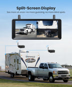 AUTO-VOX 7.2" Dual Wireless Magnetic Backup Camera System, 1-Min Install