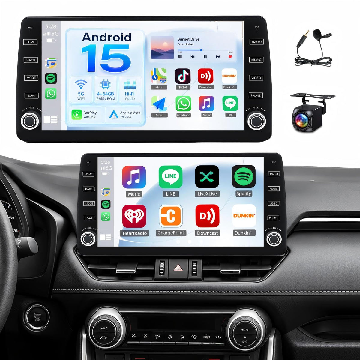 4+64G Upgrade Car Stereo Radio for Toyota RAV4 2019-2023