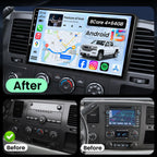 8Core 4+64GB Android 15 Car Radio Stereo for Chevy Silverado 2007-2013 GMC Sierra Yukon 10" Head Unit 1280 * 800 IPS Touchscreen, CarPlay & Android Auto, FM/AM, Backup Camera, Plug and Play
