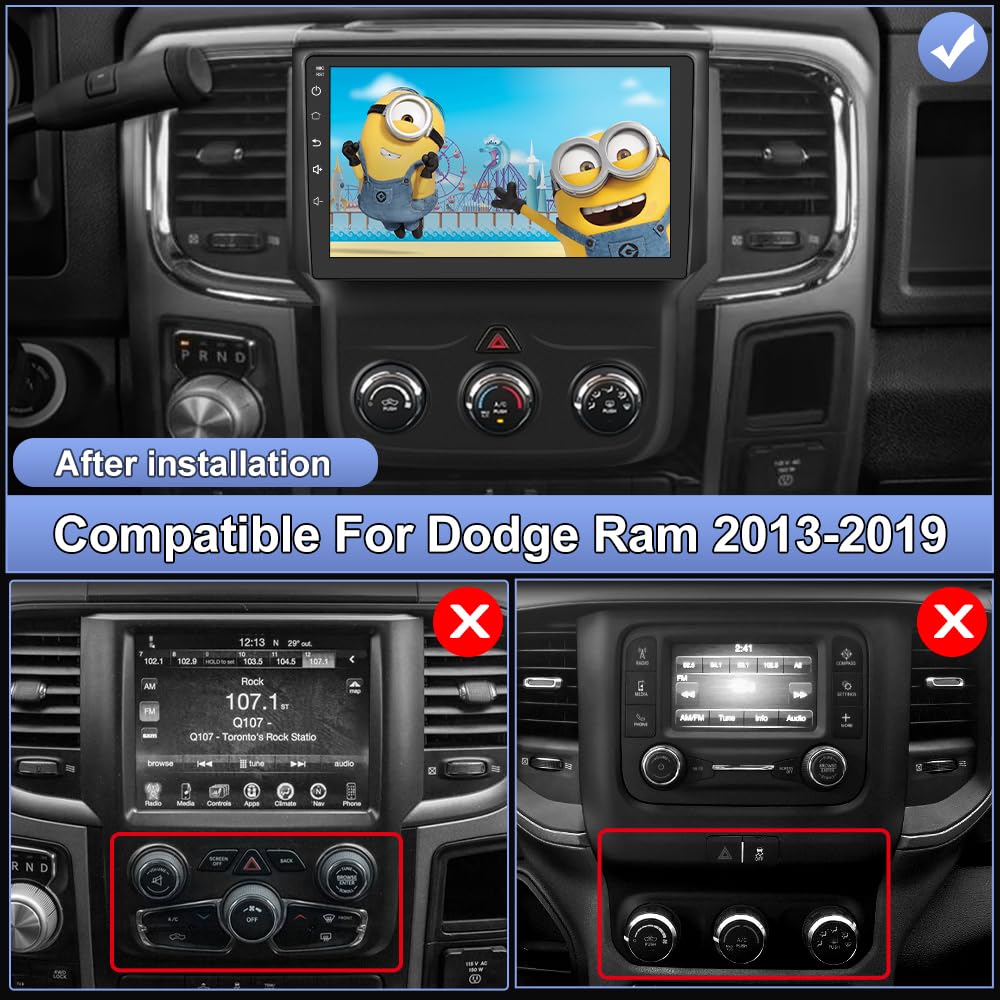 Junsun Car Radio for Dodge Ram 1500 2500 3500 2013-2019 CarPlay