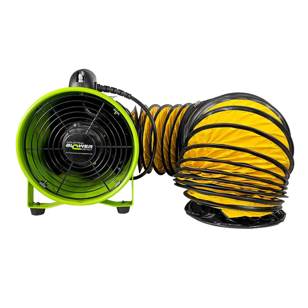 BIM12-DOP1225 Metal Blower Kit with 25' Ducting 2.200CFM & 3/4HP | No Tools Required to Put kit Together | Super Quiet, UV Resistant | Certified Quality & Reliability