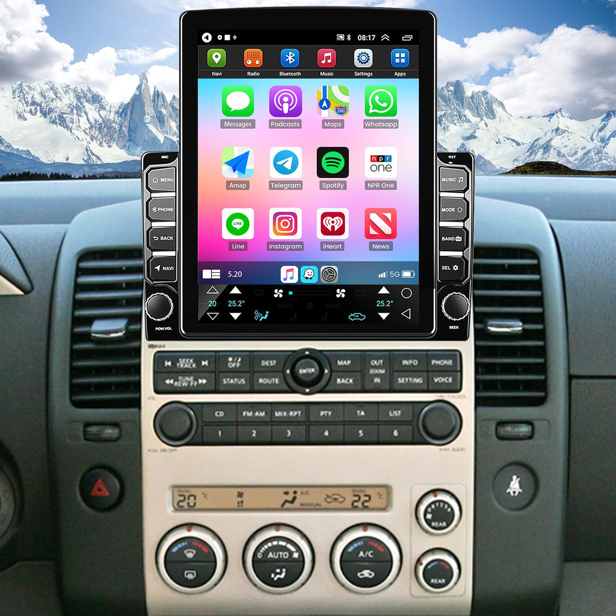 Car Stereo Radio for Nissan Pathfinder 2005-2010 with Wireless Carplay & Android Auto,9.7 Inch Car Audio Receiver GPS Navigation Unit with Bluetooth Head Unit Backup Camera WiFi SWC- 2G+32G