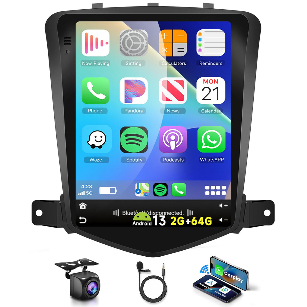 5G WiFi 8 Core 6G+128G for Chevrolet Cruze J300 2012-2015 Android 15 Car Stereo with Wireless Carplay Android Auto, 9.7" Touchscreen Bluetooth 5.0 Car Radio Support GPS 32 Band EQ DSP SWC Rear Camera