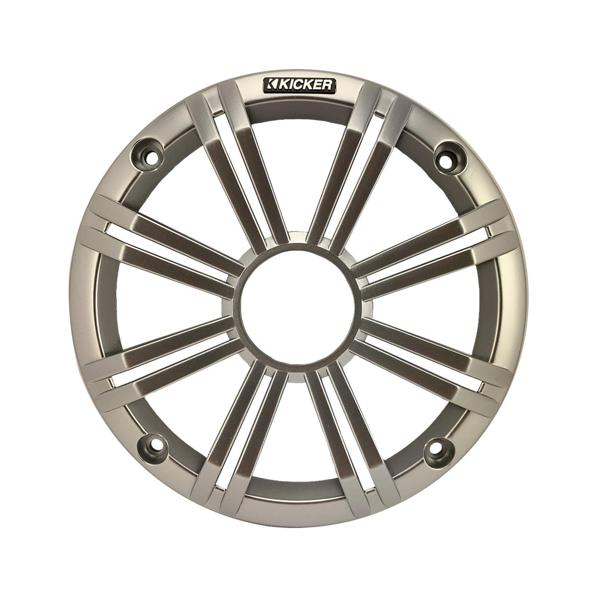 KICKER Black Dual Wakeboard Tower System with 2 Pair (Qty 4) of Silver 6.5" 195 Watt Max Power Marine OEM Replacement Coaxial Boat Audio Speakers