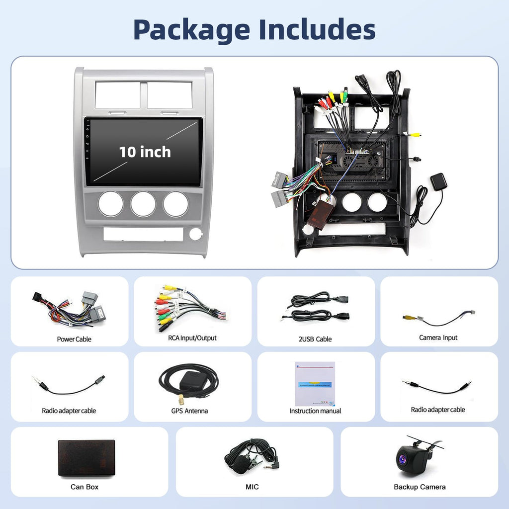 4+64G Android 15 Car Radio for Jeep Liberty 2008-2012