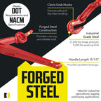 DC Cargo Heavy-Duty Ratcheting Chain Binder 3/8"-1/2", Load Binders with 9,200 lbs Working Load Limit - Chain Binders Ratcheting for Secure and Safe Transport (Pack of 4)