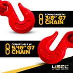 US Cargo Control Load Binders for 5/16 Inch Grade 70 Chain and 3/8 Inch Grade 43 Chain - 5,400 LBS Working Load Limit, (4-Pack) Lever-Style Chain Binders, Ratcheting Design for Easy Tightening