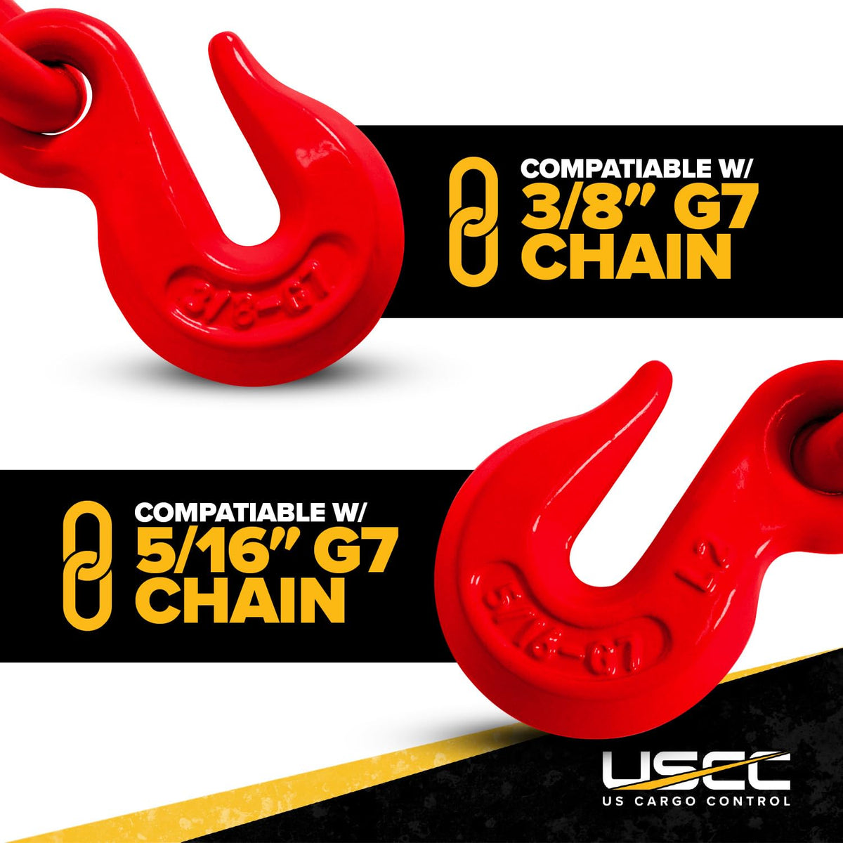 US Cargo Control Load Binders for 5/16 Inch Grade 70 Chain and 3/8 Inch Grade 43 Chain - 5,400 LBS Working Load Limit, (4-Pack) Lever-Style Chain Binders, Ratcheting Design for Easy Tightening