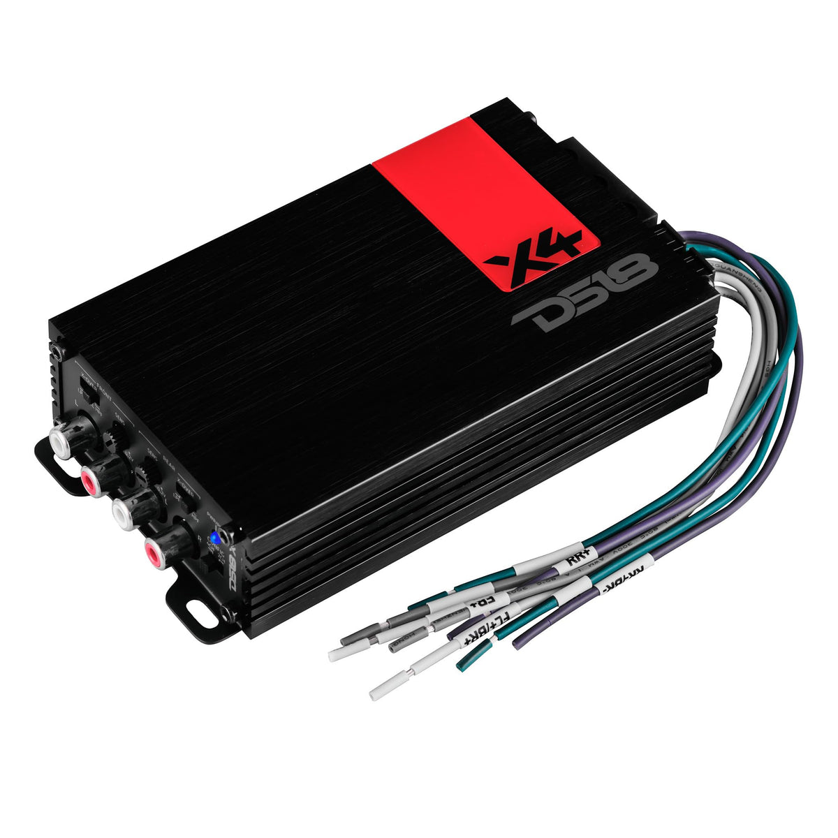DS18 X4 Amplifier 4-Channel Ultra Compact Class D 4 x 70 Watts RMS @ 4-ohm, Stereo Full Range, Car Audio Amplifier, Great Compact Amp for Motorcycle, Powersports