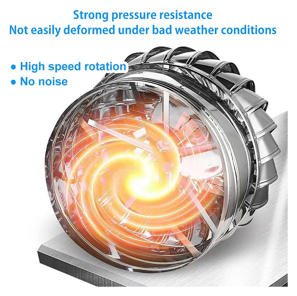 304 Stainless Steel Roof Wind Ventilator - Rotating Chimney Cowl, No Assembly Needed, Rainproof Design, Durable Exhaust Vent for Roofs, Efficient Air Circulation