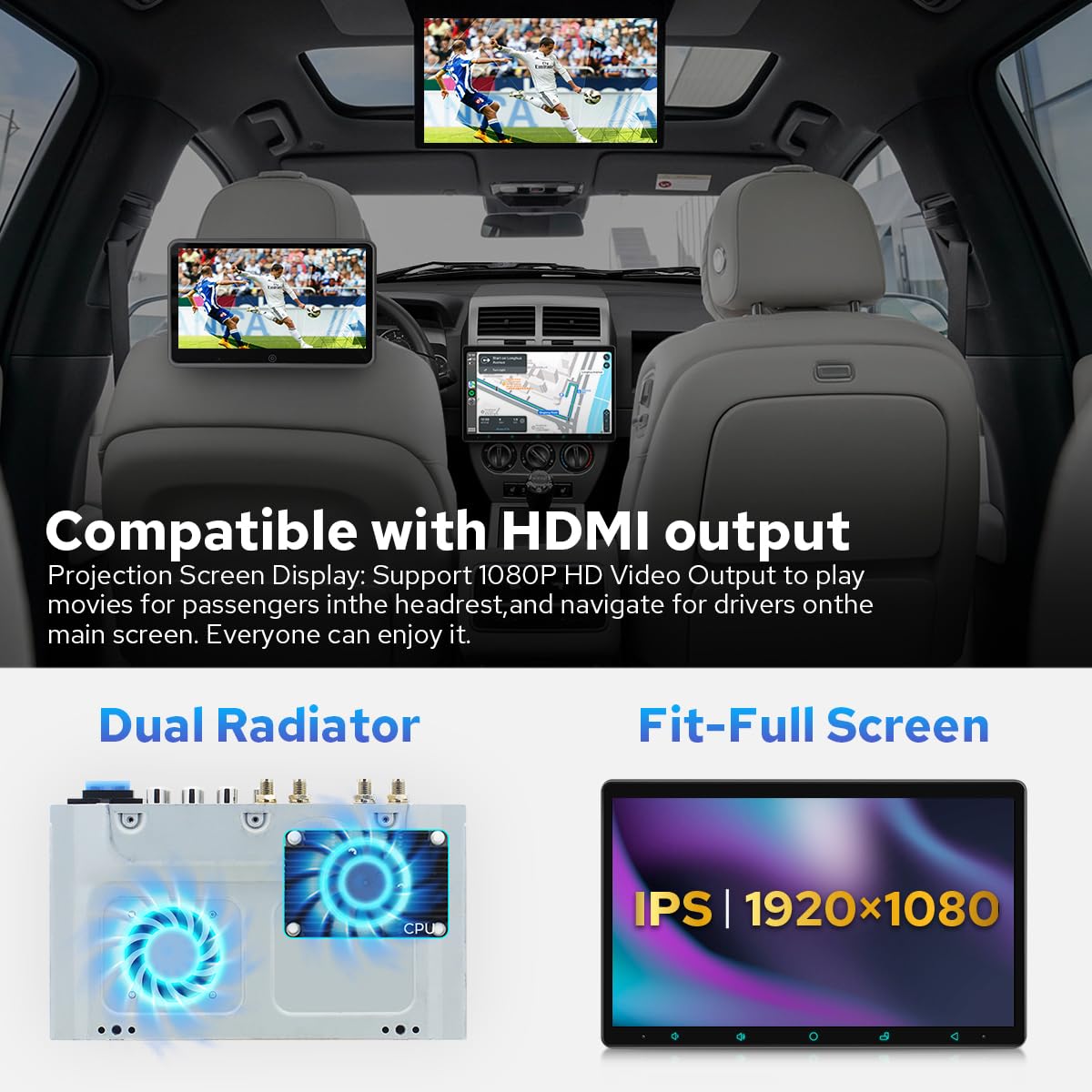 JOYING 11.6" IPS Touchscreen Car Radio for Ram 1500/Caliber(06-08),Ram 2500/3500 (06-09),for Jeep Patriot/Compass(07-08),Grand Cherokee(05-07),Commander(06-07) with Carplay & Android Auto(JY-CL204T4)