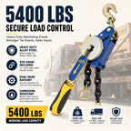 2 Pack 5/16"-3/8" Easy Ratchet Chain Binder with Grab Hooks & 5400 lbs WLL - Heavy Duty Tie Down Chain Ratchet Binder Load Binder for Flatbed Trailers Truck, Cargo Tie Down