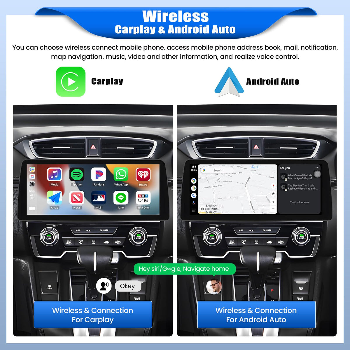 [4+64G] 8-Core 12.3 Inch Android 15 Car Stereo for Honda CRV 2017-2022