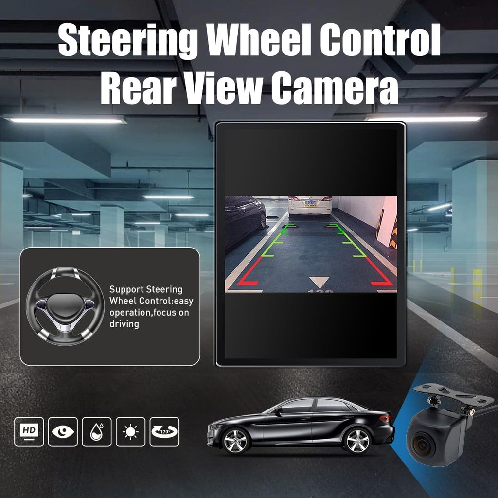 Tesla Style Car CarPlay Android Auto Navigation Stereo GPS Radio Reverse Camera 9.7" IPS Touchscreen Headunit Tablet Media Player for Honda Civic 2004-2011, if Applicable Quad Core 2G+32G MT