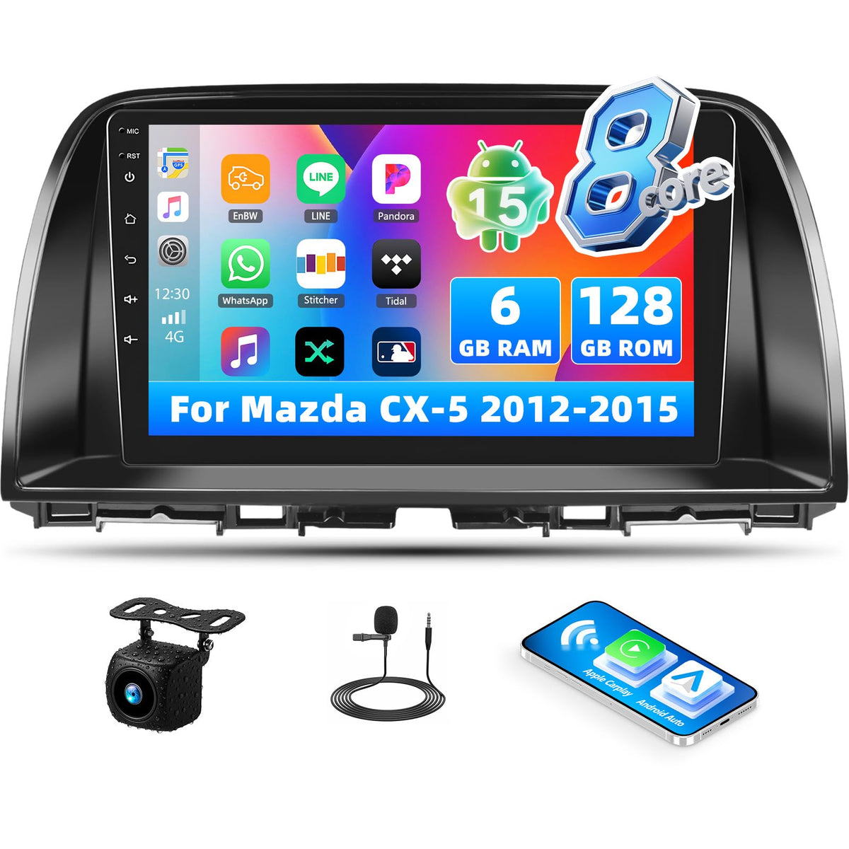 Android 15 Car Radio for Mazda CX-5 CX5 CX 5 2012-2015, 4G+128G
