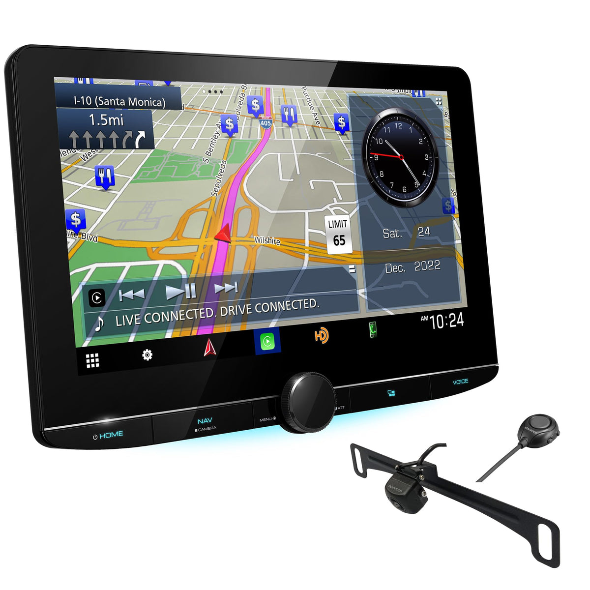 KENWOOD eXcelon Reference DNR1007XR 10.1" Navigation Digital Multimedia Receiver (Does not Play CDs/DVDs) | Car Stereo Receiver | Plus KENWOOD CMOS-320LP Universal Backup Camera