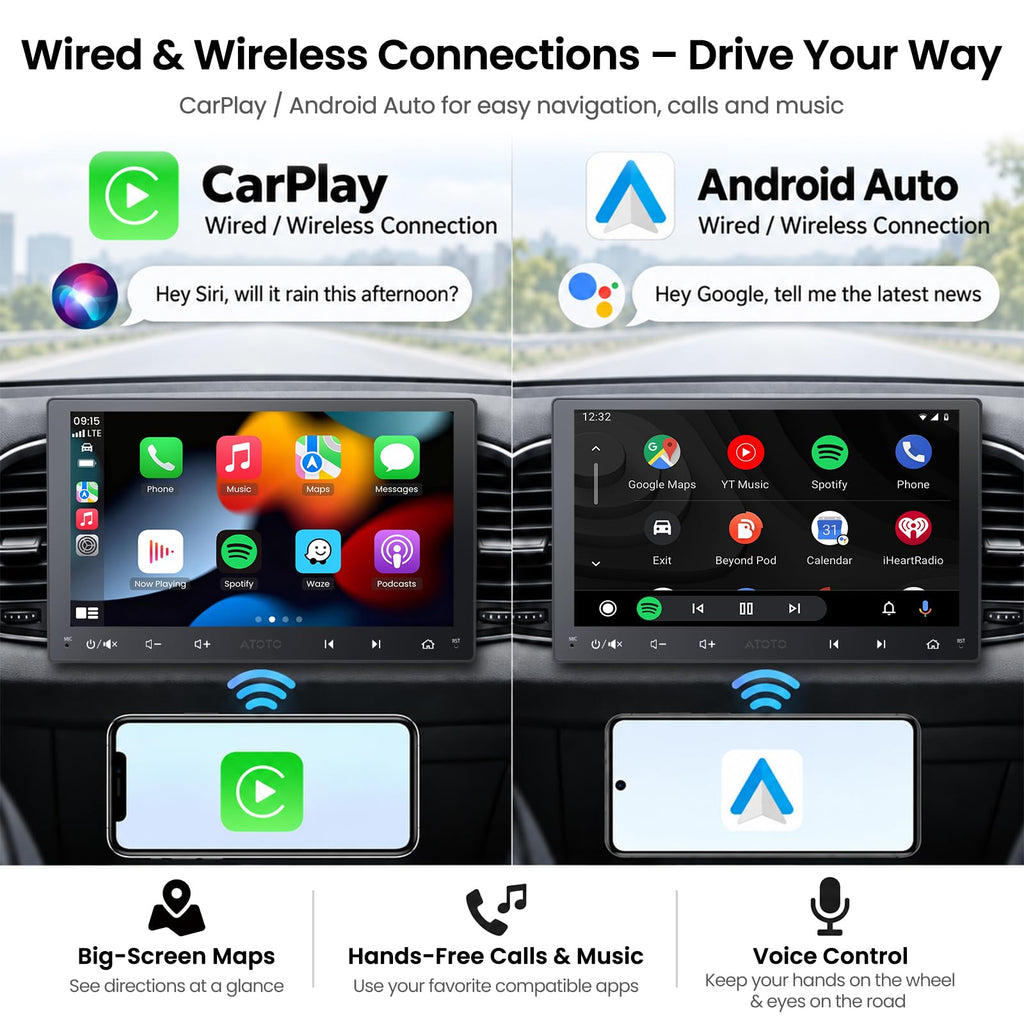 ATOTO A5L 9Inch Double-DIN Android Car Stereo Wireless CarPlay Android Auto