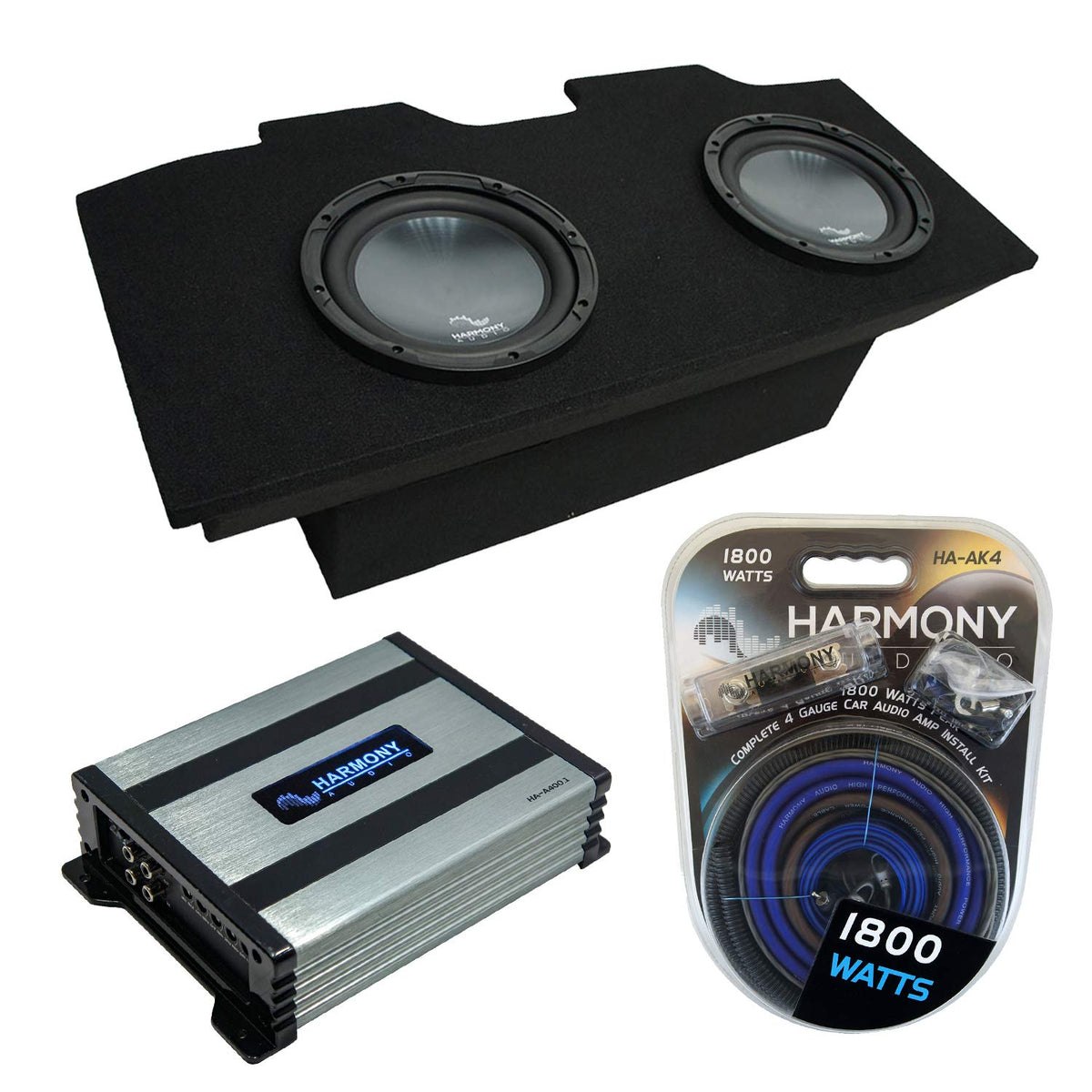 Harmony Audio R124 12" Sub Box Bundle HA-A400.1 Amp Fits 93-02 Firebird