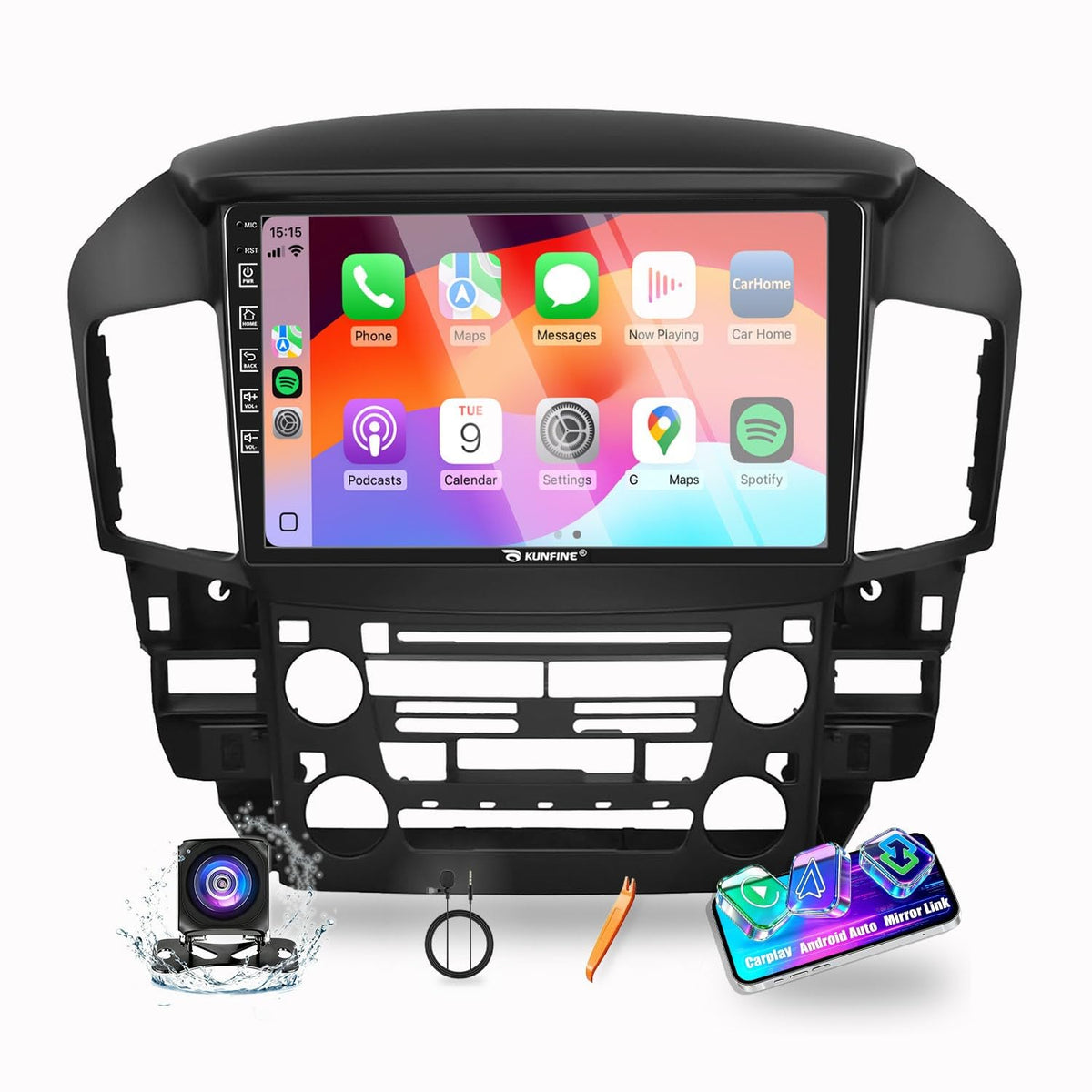 for Lexus Rx 300 1997-2003 Car CarPlay Android Auto Navigation Stereo GPS Radio Reverse Camera Display 9" IPS Touchscreen Headunit Tablet Pad Media Player, if Applicable Quad Core 2G+64G