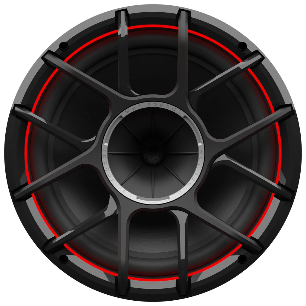 wet sounds REV12 Black HD Tower Speaker with XZ Black Zero Style Grille Black X-Mount Kit