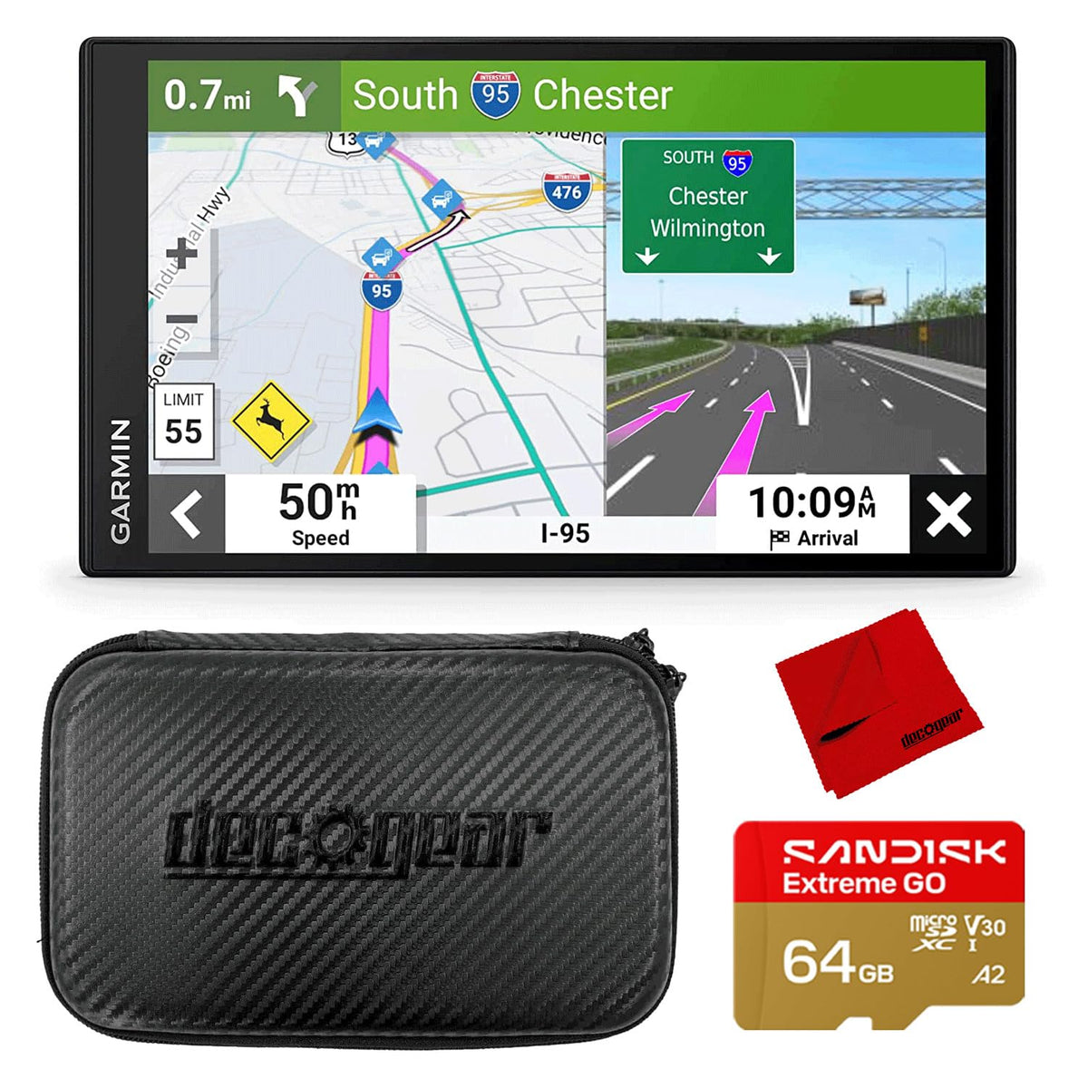 Garmin DriveSmart 66 6" Car GPS Navigator (010-02469-00) | Official USA Partner Model | Bundle with 7" Hard EVA Case
