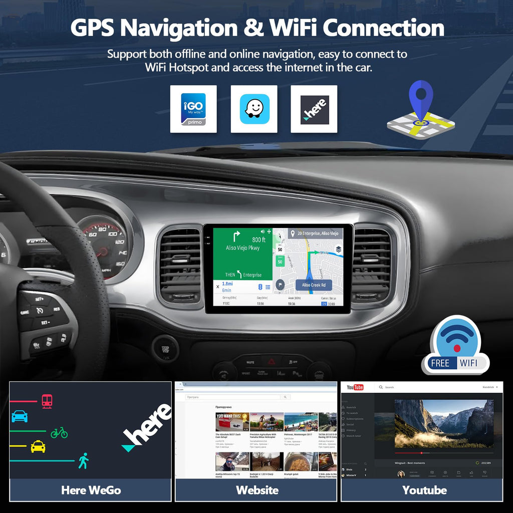 CAMECHO 4+128GB Car Stereo for Dodge Charger Radio 2015-2021 with Android 15 CarPlay Android Auto GPS Navigation Bluetooth, 9" InCell 1280 * 720 Touch Screen Head Unit with Backup Camera