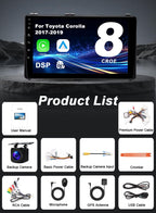 6GB RAM & 128GB ROM Plug & Play for Toyota Corolla Radio 2017-2019