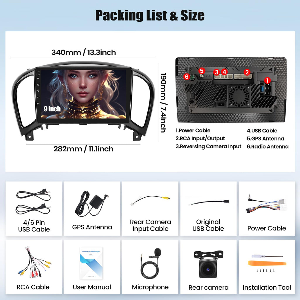 [6+128G] 8-Core Android 15 Car Radio Stereo for Nissan Juke 2011-2016