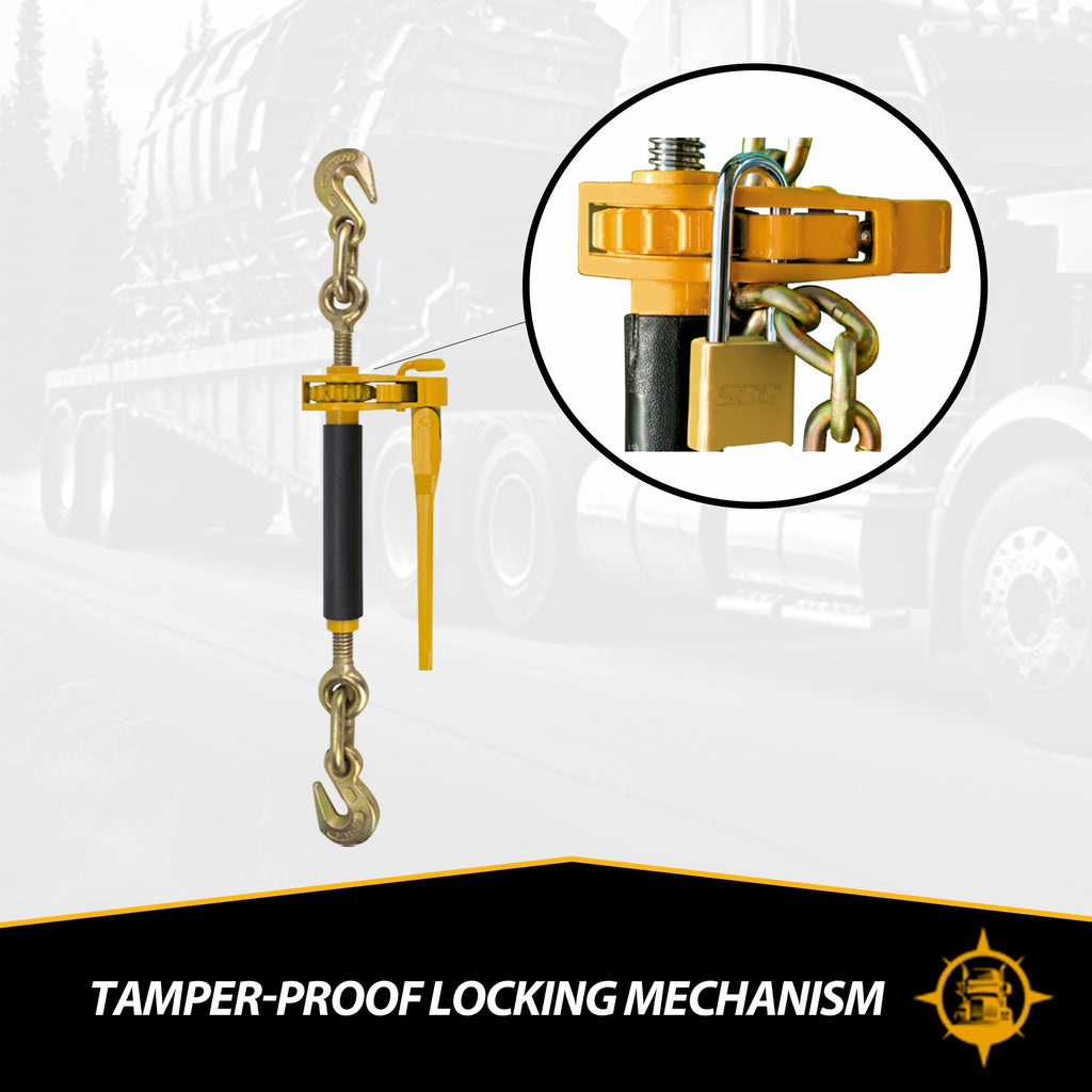 NCC · Heavy Duty · (4) G70 3/8" x 10' Transport Chain & (4) 5/16"-3/8" Peerless QuikBinder · for Tie Down, Hauling, Towing, Cargo Control