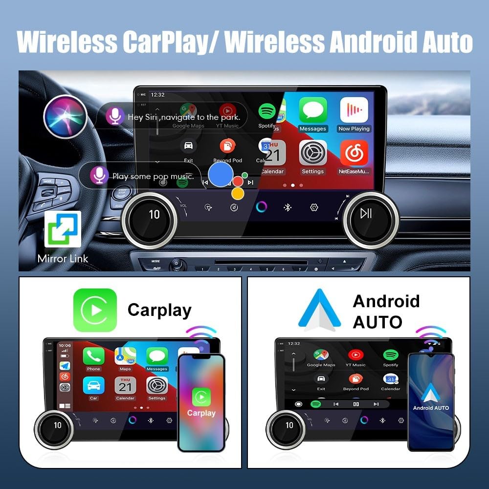 For Toyota Corolla Matrix For Pontiac Vibe 2003-2008 Display Knobs CarPlay/Android Auto Autoradio Android Radio Navigation Stereo Player GPS 10.1" QLED Touch Screen Headunit Tablet Quad Core 2G+64G（B）
