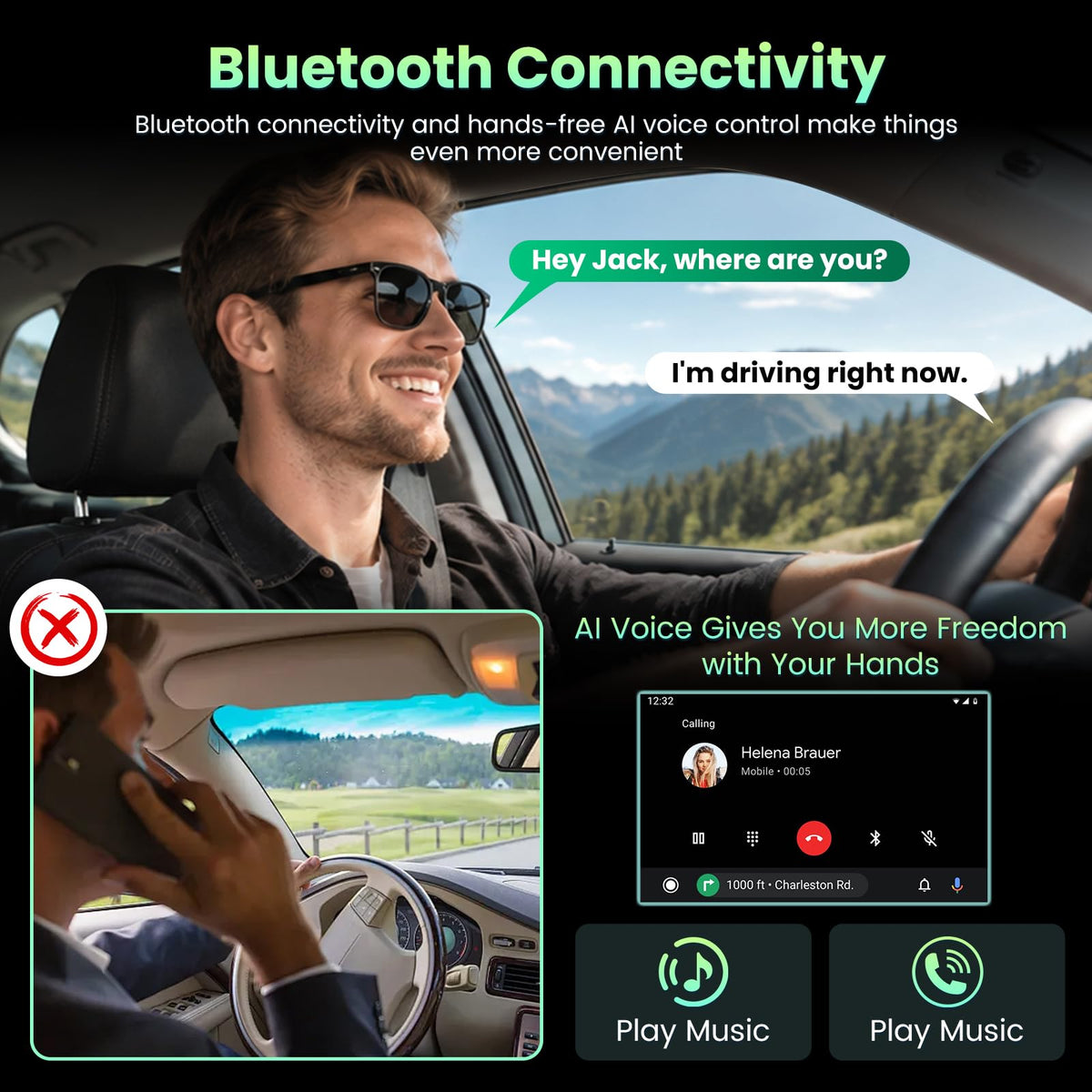 8Core 4+64GB Android 15 Car Radio Stereo for Chevy Silverado 2007-2013 GMC Sierra Yukon 10" Head Unit 1280 * 800 IPS Touchscreen, CarPlay & Android Auto, FM/AM, Backup Camera, Plug and Play