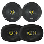 KICKER 5.25" 225 Watt Max Power 4 Ohm 2-Way Car Audio Coaxial Speakers (Pair) and 6x9 450 Watt Peak Power 3-Way Vehicle Audio Speakers (Pair)