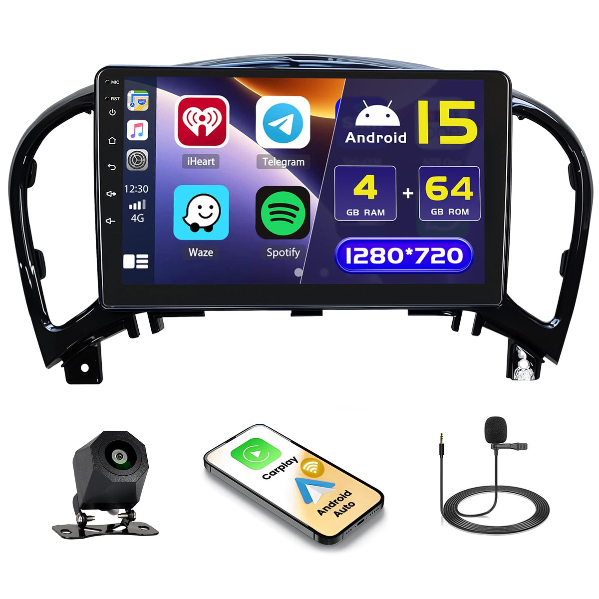 Hikity 4+64G 9 Inch IPS Screen Android Car Stereo for Nissan Juke 2011-2016