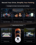 P10 9" CarPlay Screen for Car, Wireless CarPlay & Android Auto GPS Navigation, Built-in 4G LTE, Up to 30-Day Parking Monitor, Remote Live View, Dual 1080P Dash Cam, QLED Display, ChatGPT & Gemini AI