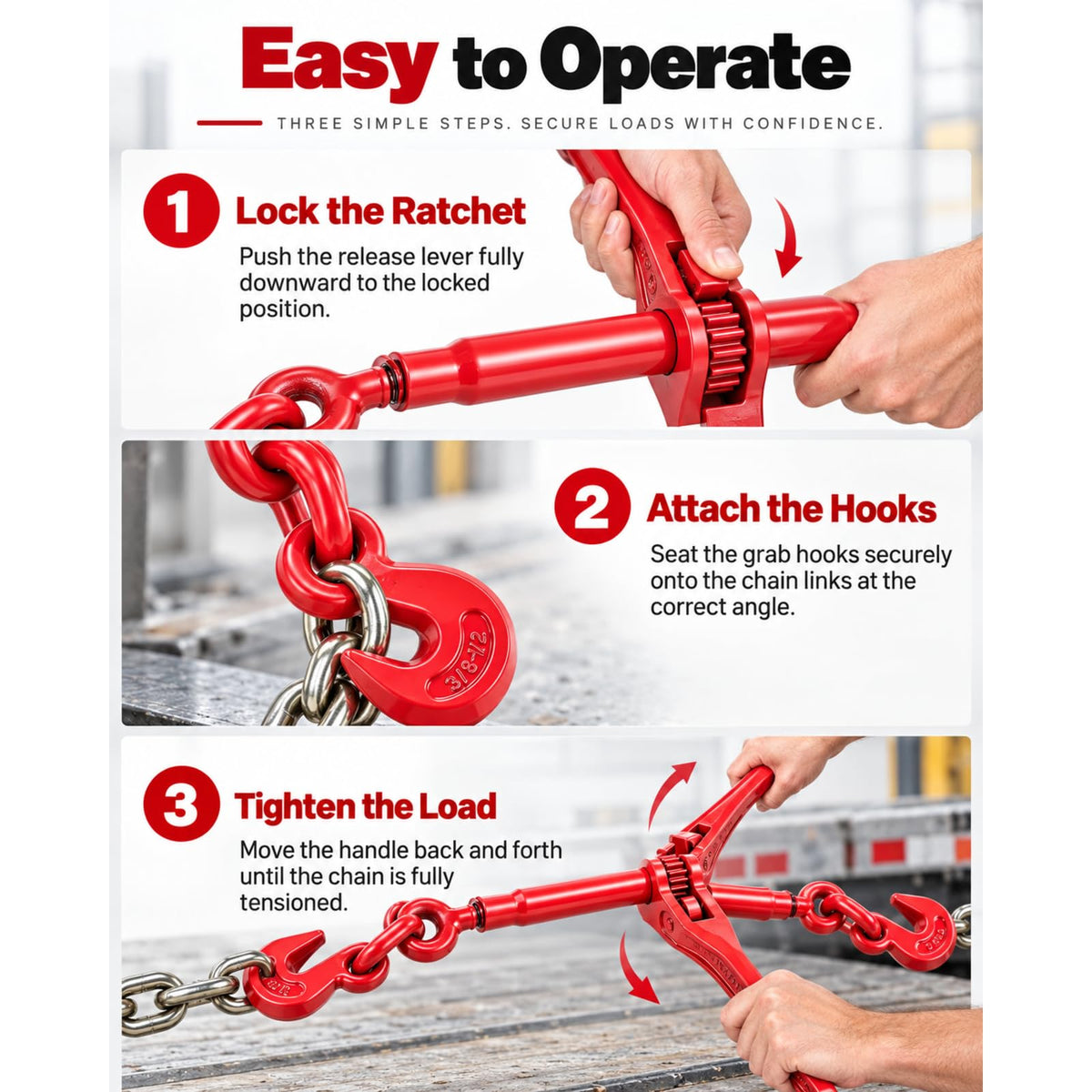 Manual Load Binder with Double Hooks for Equipment, Spec C
