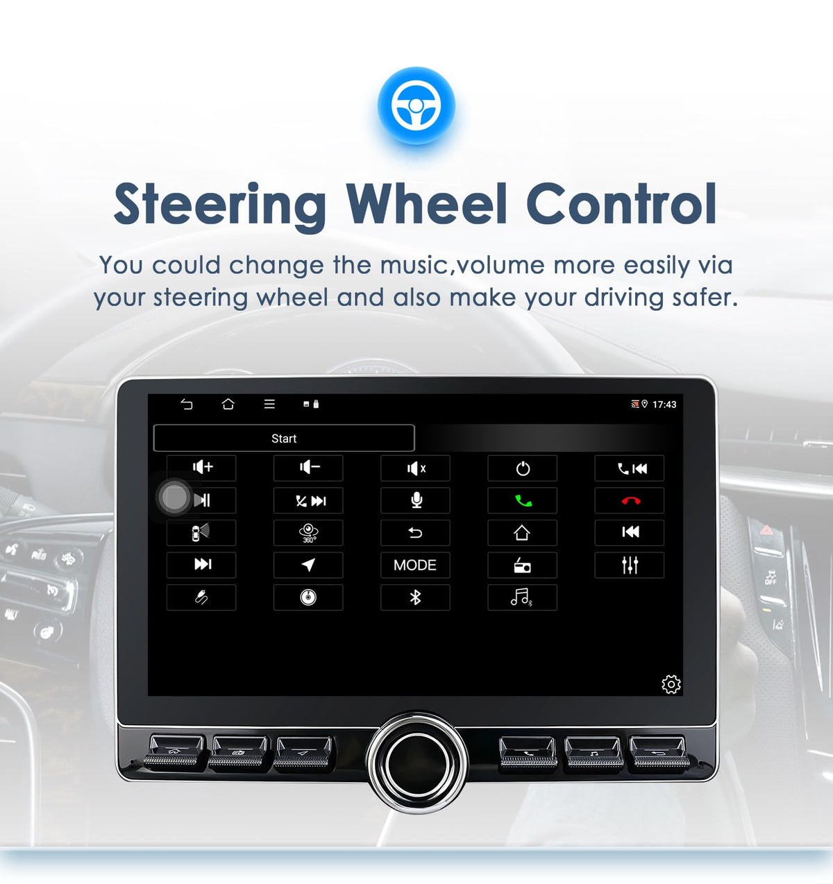 10.2“ HD 4GB+ 64GB Android15 Car Radio Stereo for Dodge Ram 1500 2500 3500 2013-2018 Volume Knob Keybutton Wireless Carplay/Android Auto Steering Wheel Control Bluetooth(Auto AC)