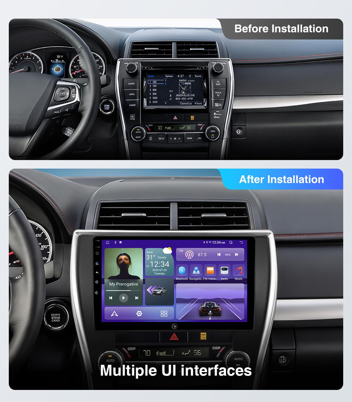 10.2" 64G Car Stereo Radio for Toyota Camry 2015 2016 2017 CarPlay