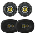 KICKER 3.5" 90 Watt Max Power 4 Ohm 2-Way Car Audio Coaxial Speakers (Pair) and 6x9 450 Watt Peak Power 3-Way Vehicle Audio Speakers (Pair)