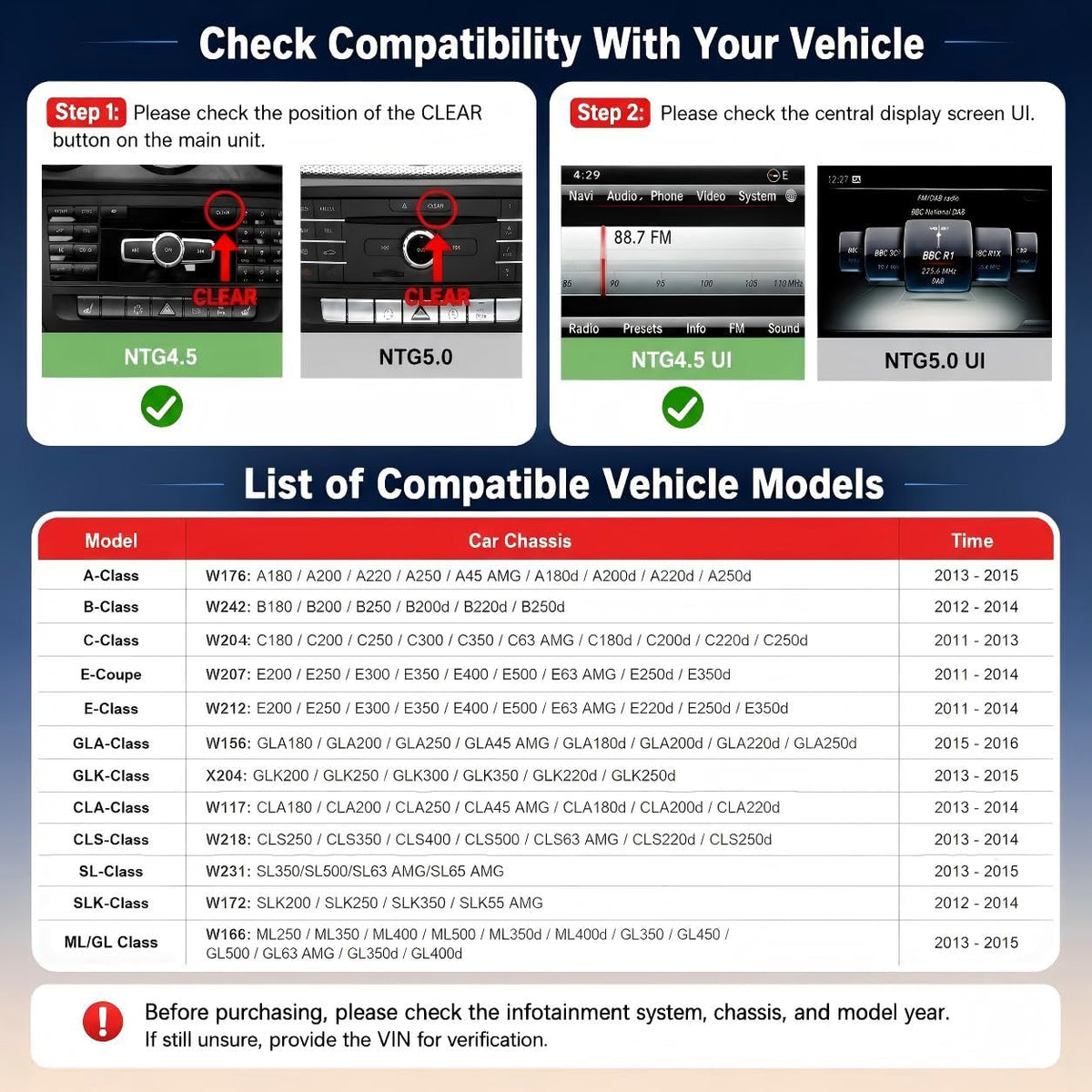 Wireless CarPlay Retrofit Kit Decoder for Mercedes Benz with NTG4.5/4.7