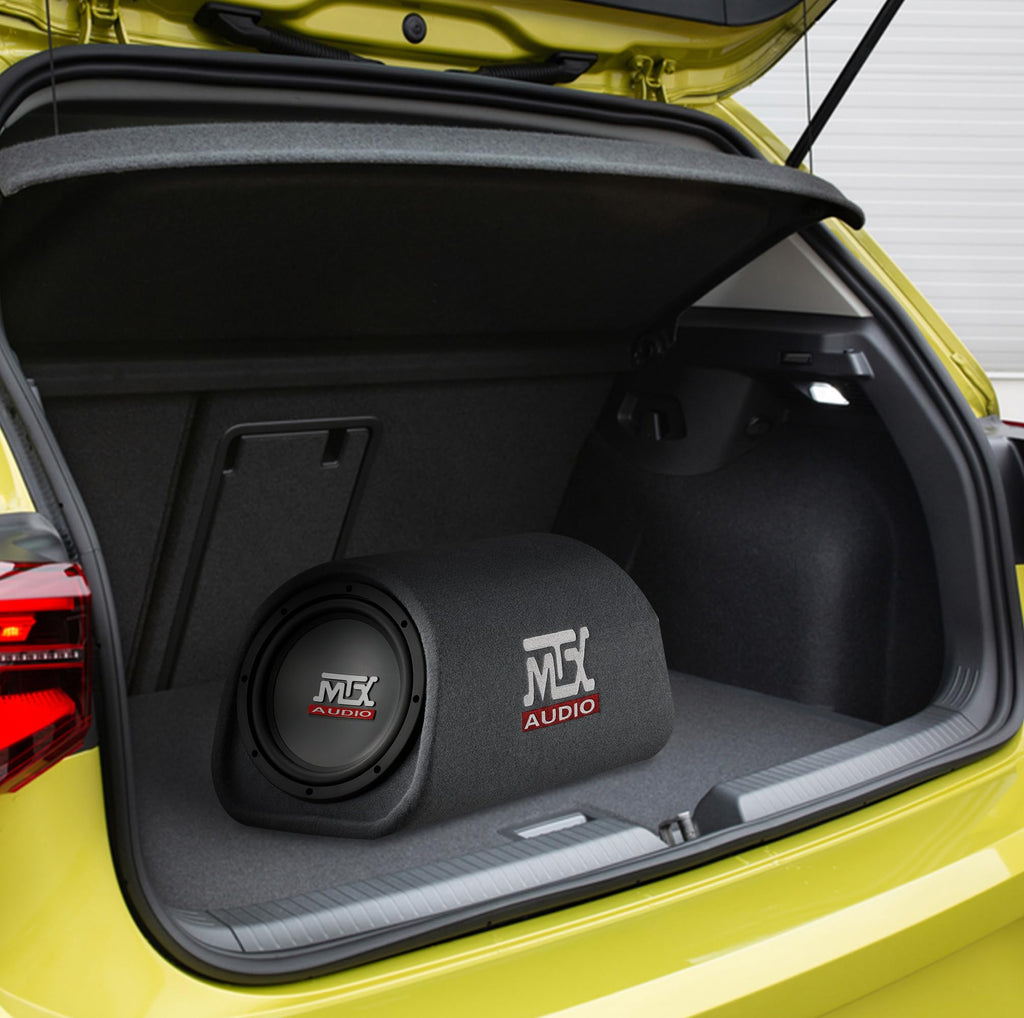 MTX RT8PT 8" Amplified Vented Tube Box Subwoofer & Wiring Kit
