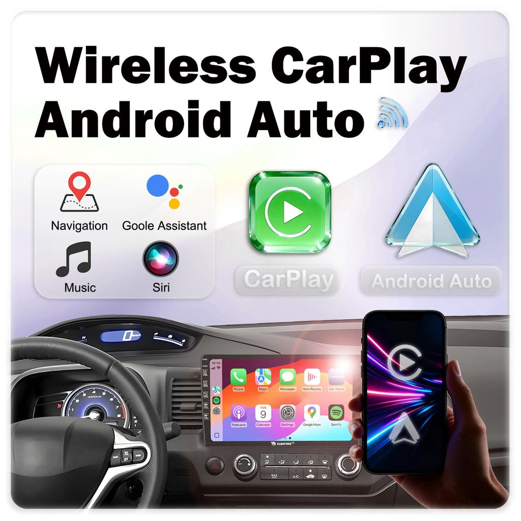 for Honda Civic 2006-2011 LHD Car CarPlay Android Auto Navigation Stereo GPS Radio Reverse Camera Display 10" IPS Touchscreen Headunit Tablet Pad Media Player, if Applicable Quad Core 4G+64G