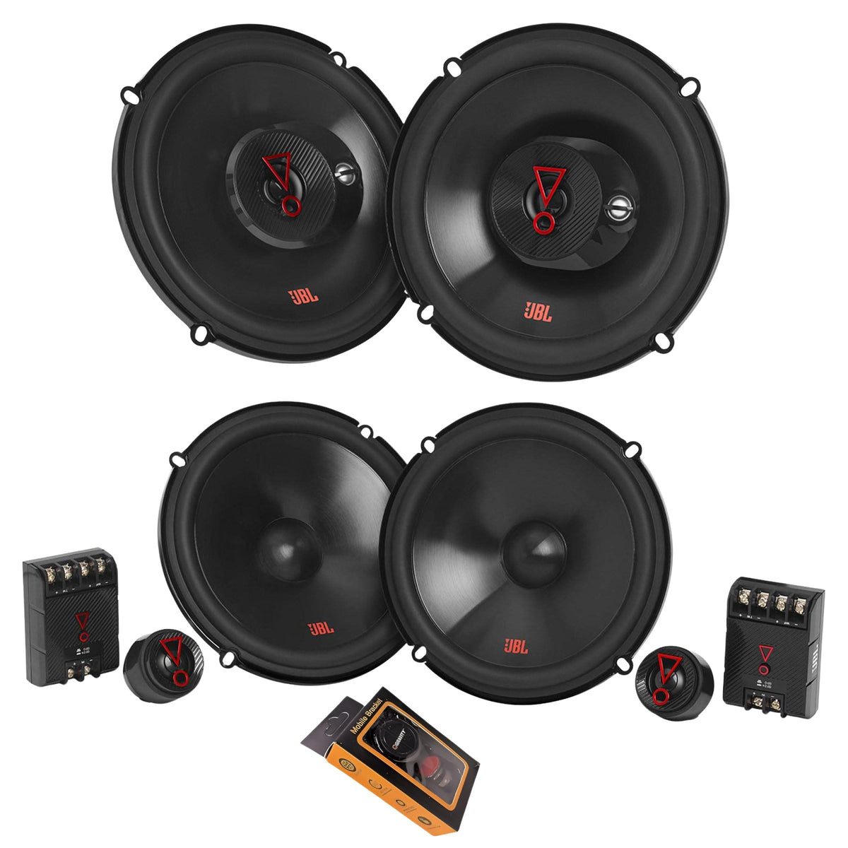JBL Stage 3637F 3-Way + Stage 3607CF Car Speakers Bundle – 660W Max Combined Power, 6.5" Coaxial & Component System with Crossovers - Full Vehicle Audio Upgrade