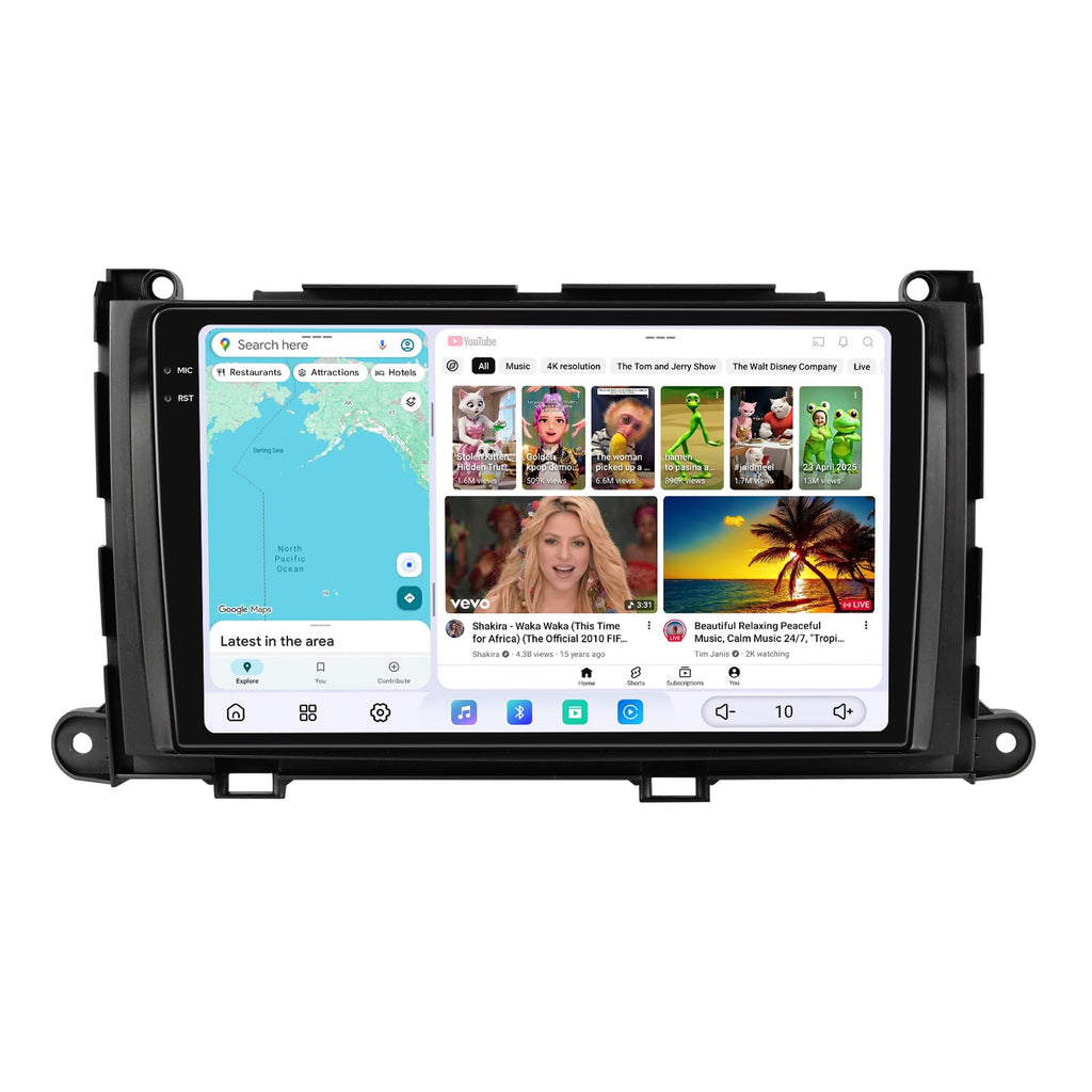 JOYING Car Radio for Toyota Sienna 2011-2014 Android 13 Head Unit 9.5" 2K QLED Touch Screen Car Stereo 12GB+256GB with Carplay & Android Auto, GPS Navigation, Bluetooth, SWC, AM/FM(JY-TT176N12)