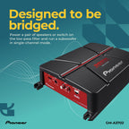 Pioneer GM-A3702 500W Max Class AB Bridgeable 2-Channel Car Amplifier (Pack of 6)