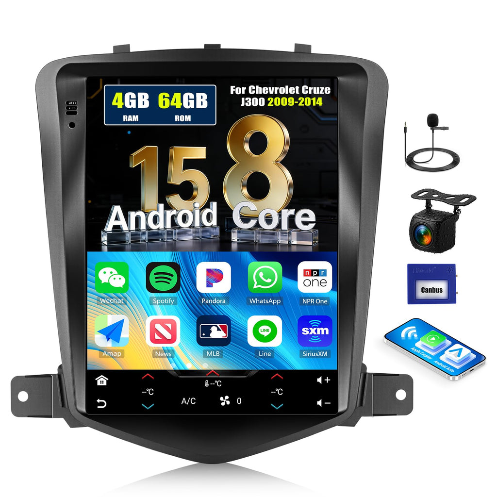 [8Core 4+64G] Android 15 for Chevrolet Chevy Cruze J300 2009-2015 Car Radio