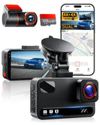 Dash Cam Front and Rear, 4K+4K Car Dash Camera, Free 128GB Card,5.8GHz WiFi